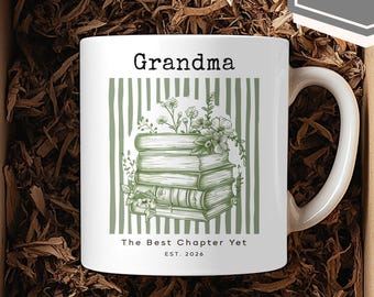 Taza personalizada para la abuela, regalo del Día de la Madre para la abuela, taza personalizada con nombre y flores, regalo para la abuela (Nana, Mimi, Gigi), taza para el primer Día de la Madre.