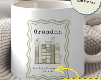 Taza personalizada para la abuela, regalo del Día de la Madre para la abuela, taza personalizada con nombre y flores, regalo para la abuela (Nana, Mimi, Gigi), taza para el primer Día de la Madre.