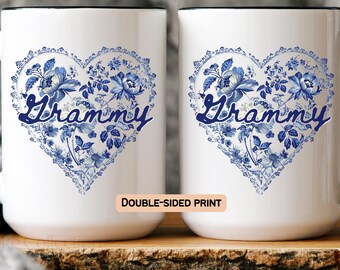 Taza Grammy personalizada, regalo del Día de la Madre para la abuela, taza floral personalizada con nombre Nana Mimi Gigi, regalo para el primer Día de la Madre de la abuela.