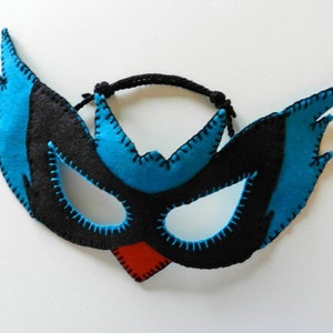 ON SALE 2 Patterns Blue Bird Felt Mask Patterns PDF for Halloween, costume parties, dress up and role playing Mardi Gras Pagan Mask image 3