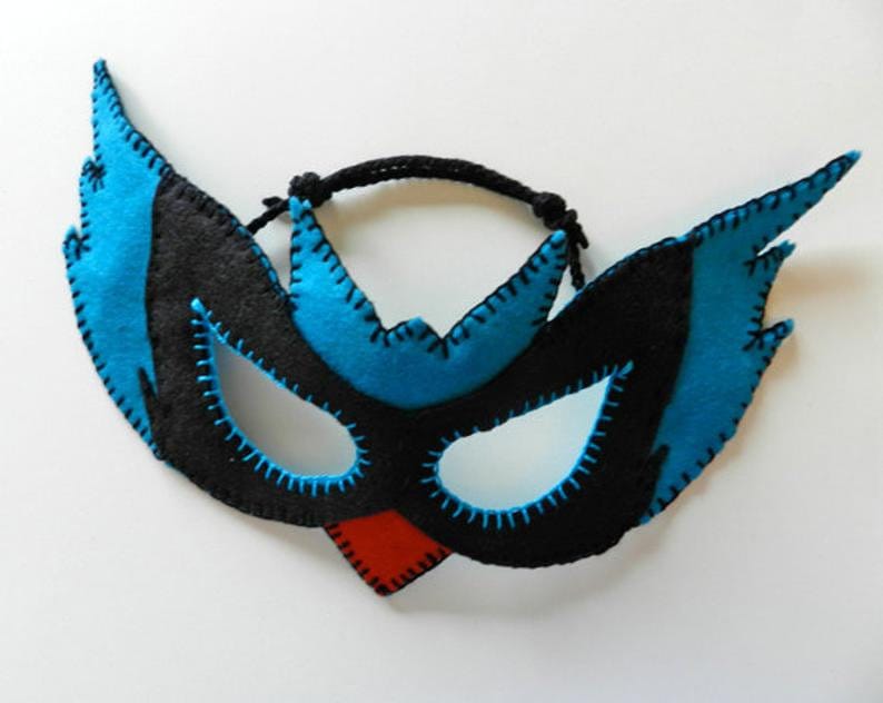 ON SALE 2 Patterns Blue Bird Felt Mask Patterns PDF for Halloween, costume parties, dress up and role playing Mardi Gras Pagan Mask image 3