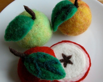 Back to School - Felt Apple PDF Instructions - Red Apples - Felt fruits - Instant Download