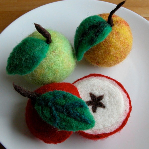 Back to School - Felt Apple PDF Instructions - Red Apples - Felt fruits - Instant Download