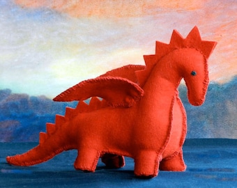 DIY Felt Patttern - PDF Instruction - The Dragon - a perfect handmade gift for a baby, child or someone special - Handwork Studio