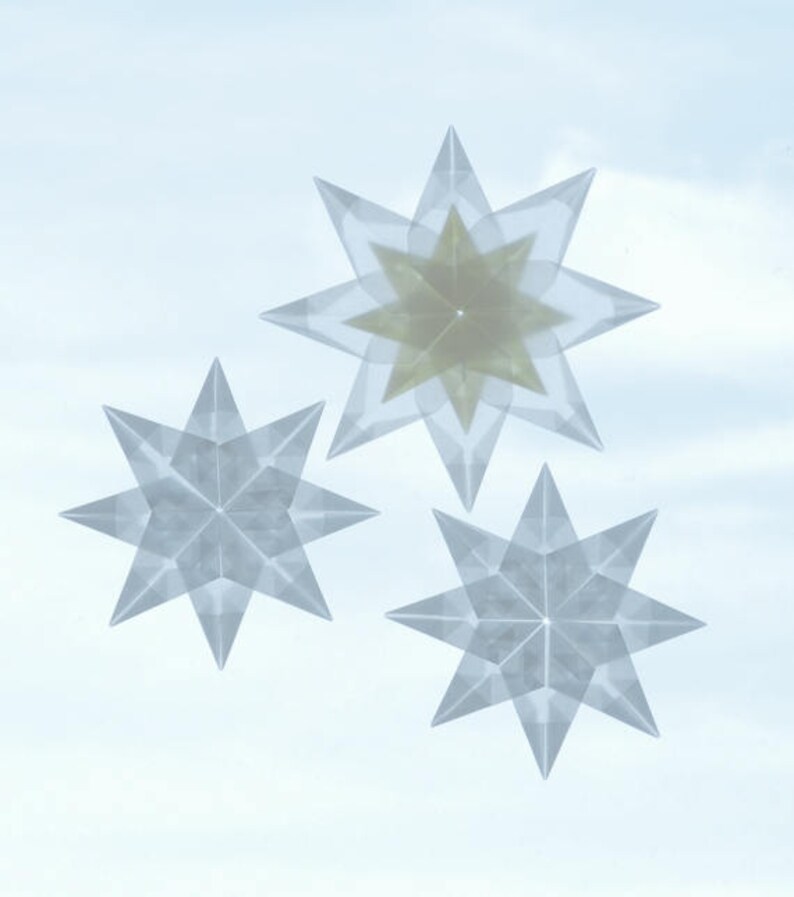 Handfolded Kite Paper Rainbow Stars One 16 Pointed and Two Etsy