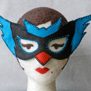 ON SALE 2 Patterns Blue Bird Felt Mask Patterns PDF for Halloween, costume parties, dress up and role playing Mardi Gras Pagan Mask image 2