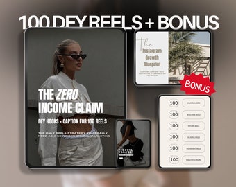 100 DFY Reels with hooks and captions | The Zero Income Claim | Faceless Digital Marketing Instagram Reels, Done-For-You with MRR & PLR