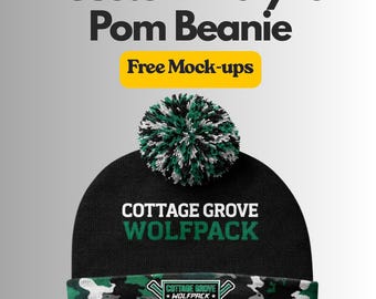 Custom Acrylic Beanie with Cuff and Pom