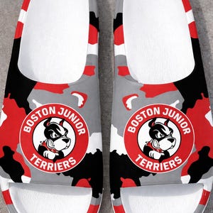 Personalized slip-on clogs with durable construction and breathable ventilation design, offering comfort for indoor and outdoor use. These custom clogs are ideal for athletes, team events, or gifts, featuring easy-to-clean material and stylish athletic-inspired look.