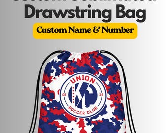 Custom Drawstring Sports Bag - Personalized with name and number