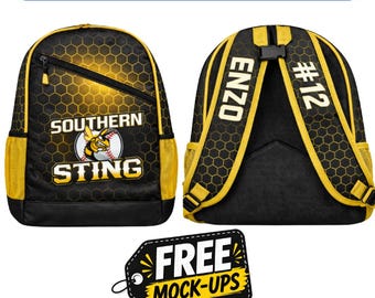 Designo Custom Backpack - Any Design with Name and Number - Inquire for Bulk Pricing