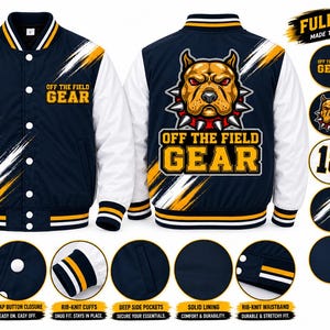 Personalized bomber jacket, custom team outerwear, sublimated jacket with logo, sports team apparel, baseball softball basketball football jacket, custom player name number team gear.