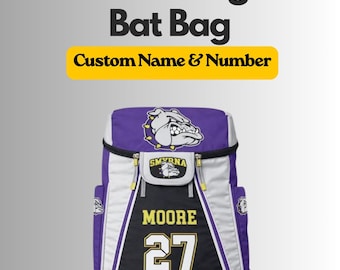 Custom and Personalized Large Baseball Bat Bags (With name and number)