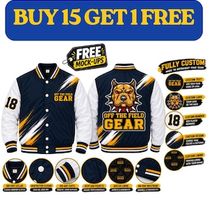 Custom bomber jacket, personalized team jacket, sublimated sports jacket, custom logo outerwear, baseball softball team apparel, player name number jacket, custom school varsity team gear.