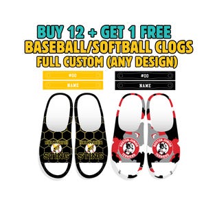 Custom Baseball Softball Team Clogs – Personalized Player Shoes, Coach Gifts, Dugout Crocs, Team Spirit Wear, Game Day Footwear, Youth Clogs