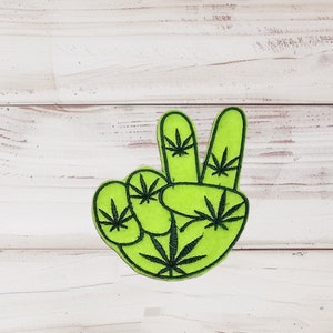 Peace / Weed Blatt Aufnäher zum Aufbügeln ( 2 inklusive)
