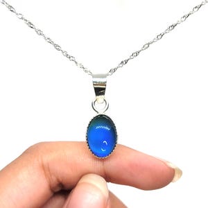 Unique Christmas Gift, Color Change Necklace, Mood Necklace, Silver Mood Necklace, Handmade Gift, Silver Necklace, Sterling Silver Necklace