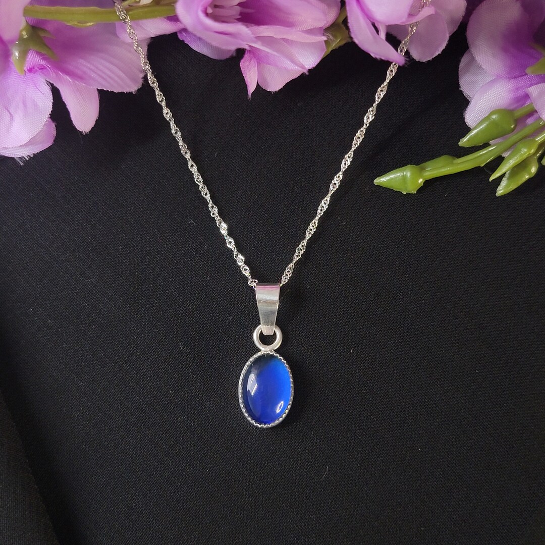Color Changing Necklace, Mood Necklace, Color Changing Stone, Handmade