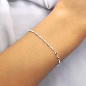 Handmade Sterling Silver Cube Bracelet: Dainty Minimalist Jewelry