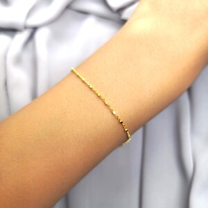 Handmade Gold Plated Sterling Silver Bracelet: Dainty Minimalist Jewelry