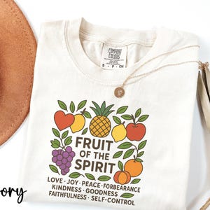 Camiseta Fruto do Espírito, camiseta cristã para mulheres e homens, vestuário de fé vintage, camiseta com versículos bíblicos, presente religioso estético para ela e ele