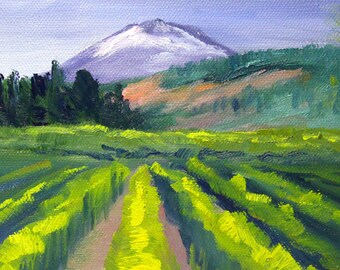 Original Landscape, Aerial View Painting, Small 9 X 12, One of a