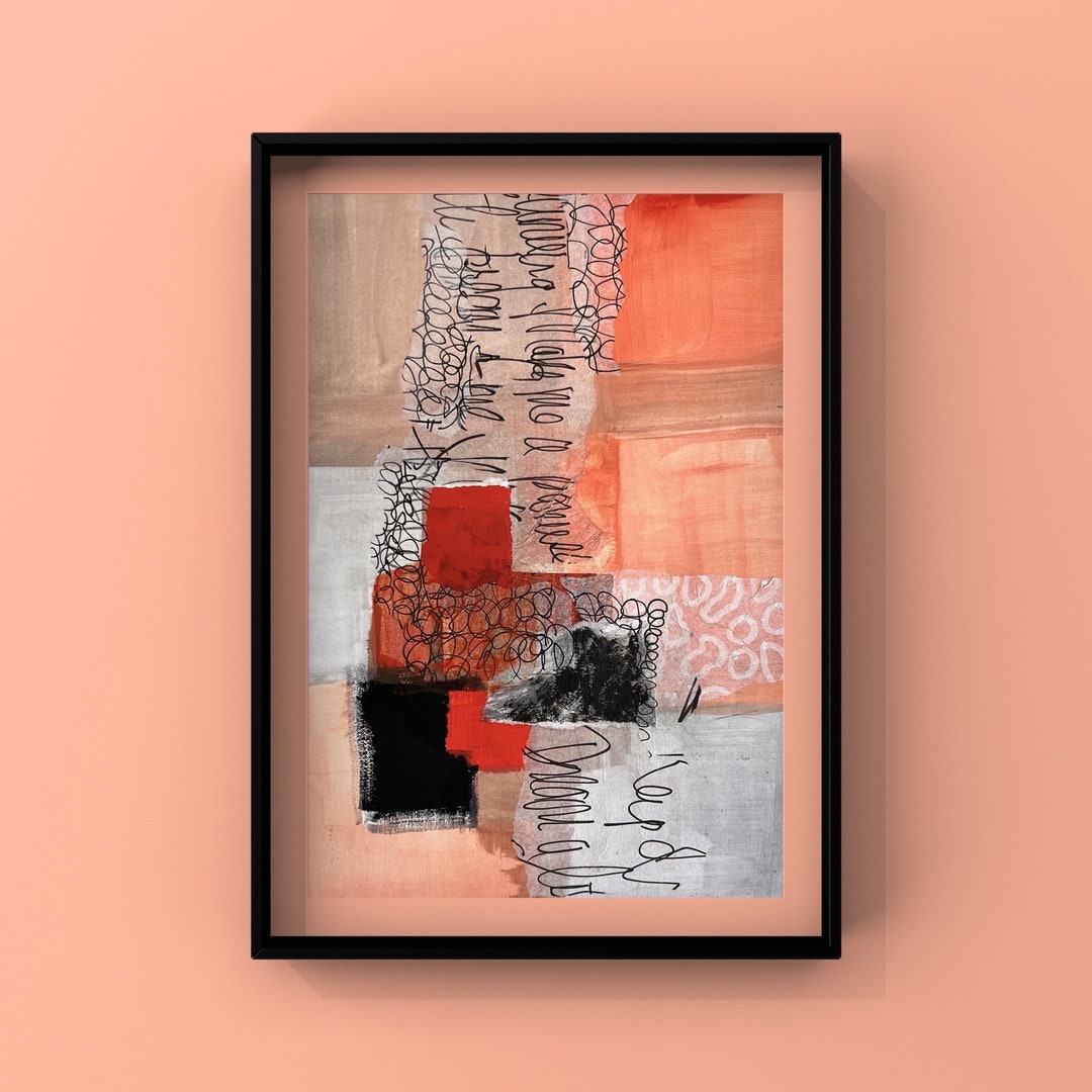 Picture Idea: Textured Geometric Artwork Small Original Abstract Modern Art Design