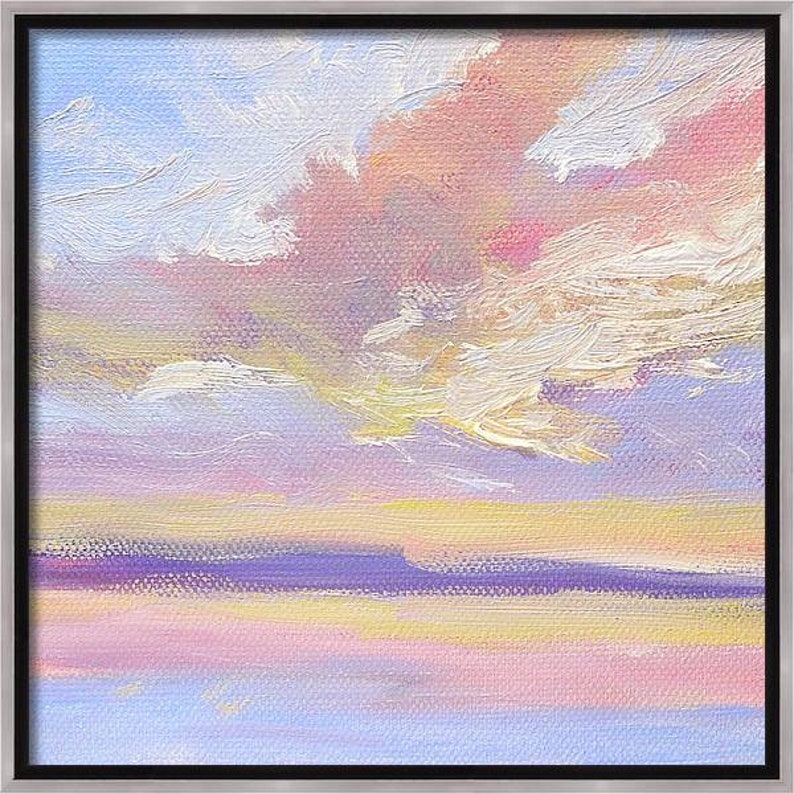 Pastel Sky Oil Painting Small Original