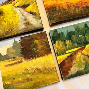 Small Landscape Oil Paintings Original, Countryside Landscape Paintings, Northwest Art, One of a Kind Artwork Gift, Original Art Collection