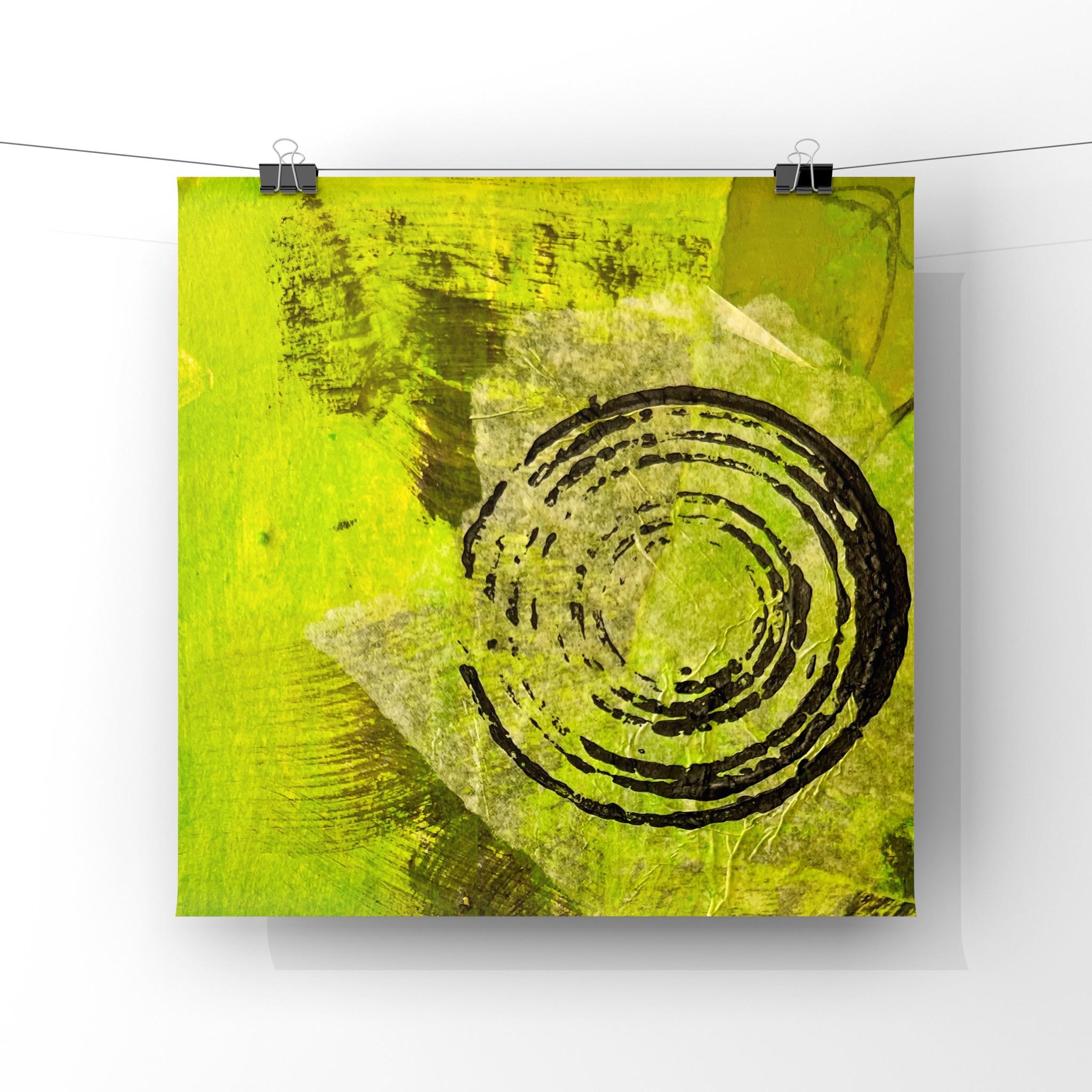 Mini Abstract Collage Set, Square Contemporary Artwork, Mixed Media ...