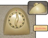 Vintage Sunbeam 60 Minute Kitchen Timer, Off White Plastic