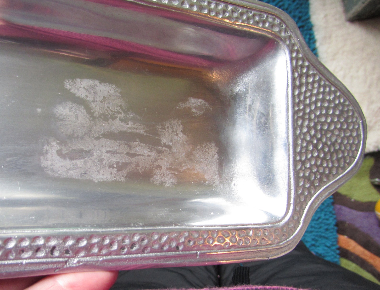 Vintage Long Pewter Butter Dish W/ Lid Raised Lily Flowers Etsy