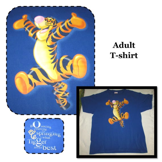 Vintage Blue Cotton T-Shirt, Tigger the Tiger, Disney Store