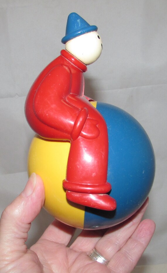 Vintage Hard Plastic Roly Poly Magic Man Toy by Ambi Toys Etsy