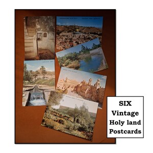 6 - Vintage UNUSED Souvenir Postcards from the Holy Land, Jerusalem, Bethlehem, Jericho, Jordan