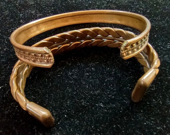 2 - Vintage Solid Copper Cuff Bracelets - image 5