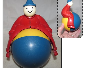 Vintage Hard Plastic Roly Poly Magic Man Toy by Ambi Toys