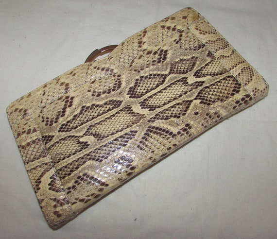 Vintage Natural Rattlesnake Snake Skin Leather Cl… - image 2