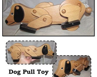 Vintage Wood Puppy Dog Pull Toy