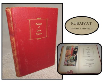 Vintage Red Leather Bound Hardcover Book of Poetry, Rubaiyat of Omar Khayyam, Pub. Thomas Y Cowell, undated