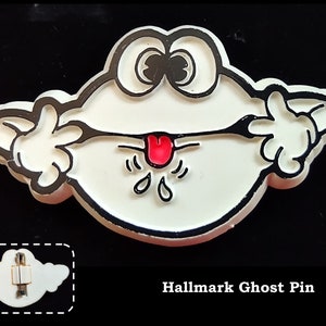 Vintage Plastic Hallmark Halloween Funny Ghost Pin