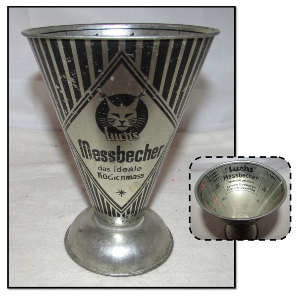 Vintage Metal Measuring Cone Cup, Messbecher by Luchs, Germany