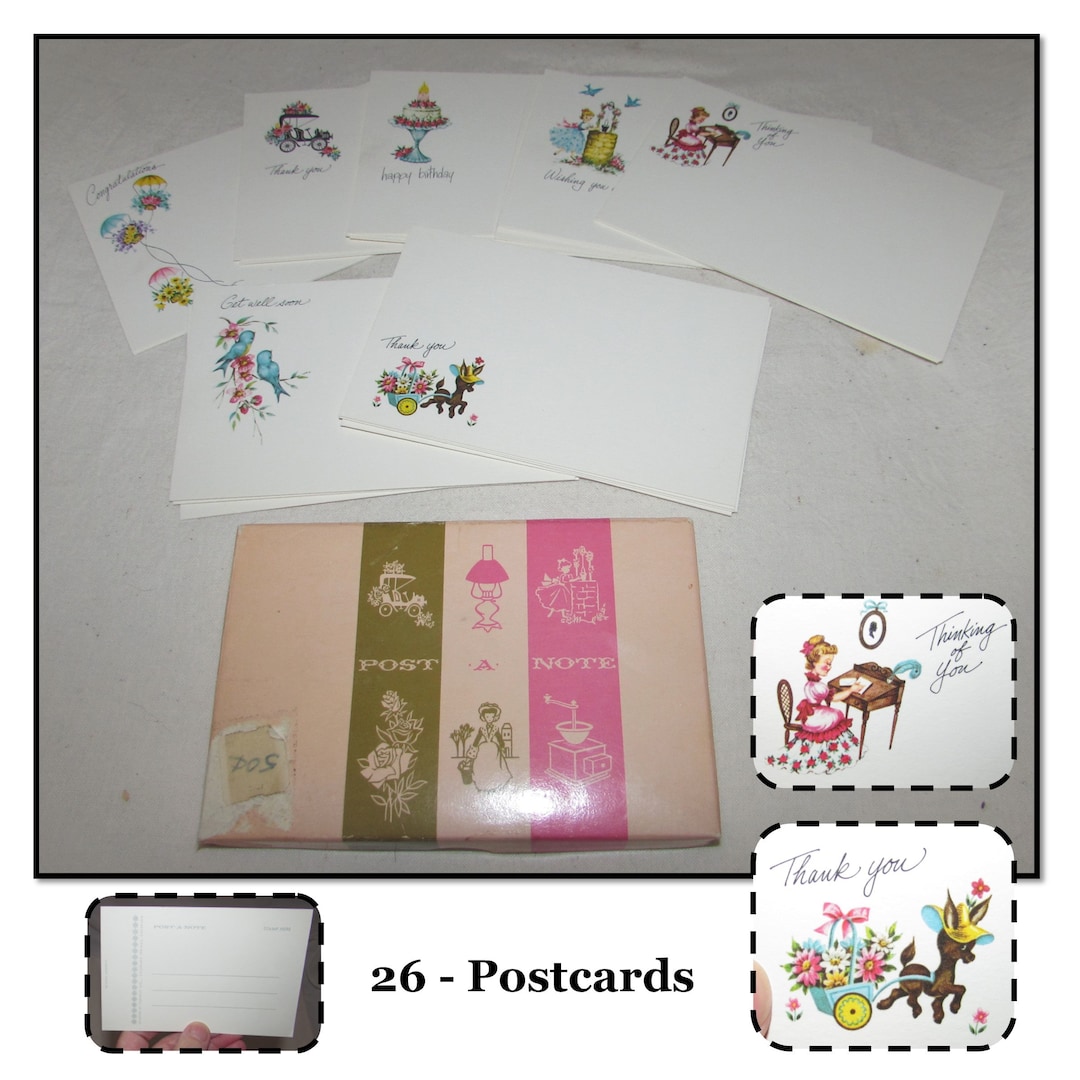 Vintage Boxed Set of Postcards Note Cards - Thinking of You, Thank You ...