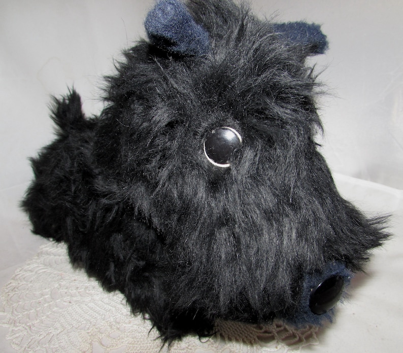 Vintage Stuffed Black Scottish Terrier Scottie Dog Plush Toy Etsy
