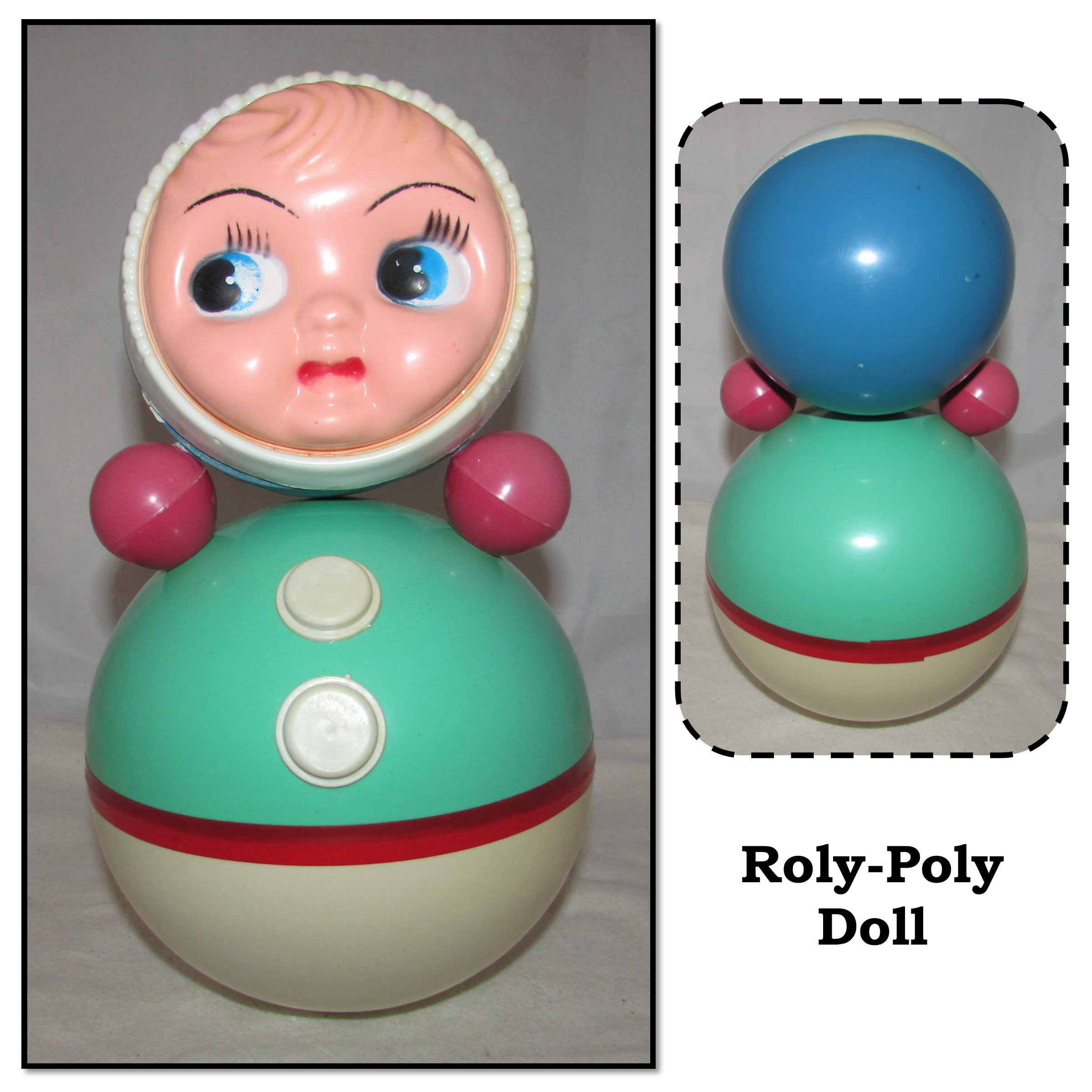 RARE Figurine Ancienne Celluloïd Culbuto Poussah - Rolly Dolly - Fabriqué En France