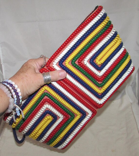 Vintage Multi-Colored Telephone Cord Clutch Purse… - image 7