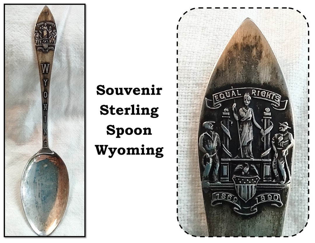 Vintage Souvenir Sterling Silver Spoon, Wyoming State Seal