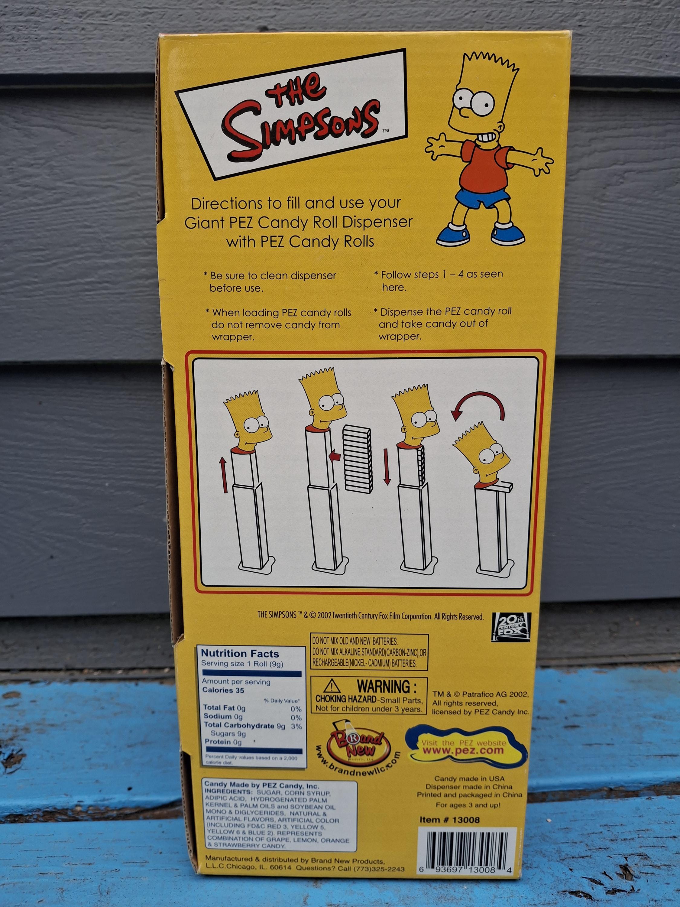 Vintage 2002 Giant Talking Bart Simpson PEZ Dispenser in Original
