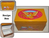 Vintage 1976 Bicentennial Patriotic American Eagle Metal Recipe Tin Metal Box, Syndicate Mfg