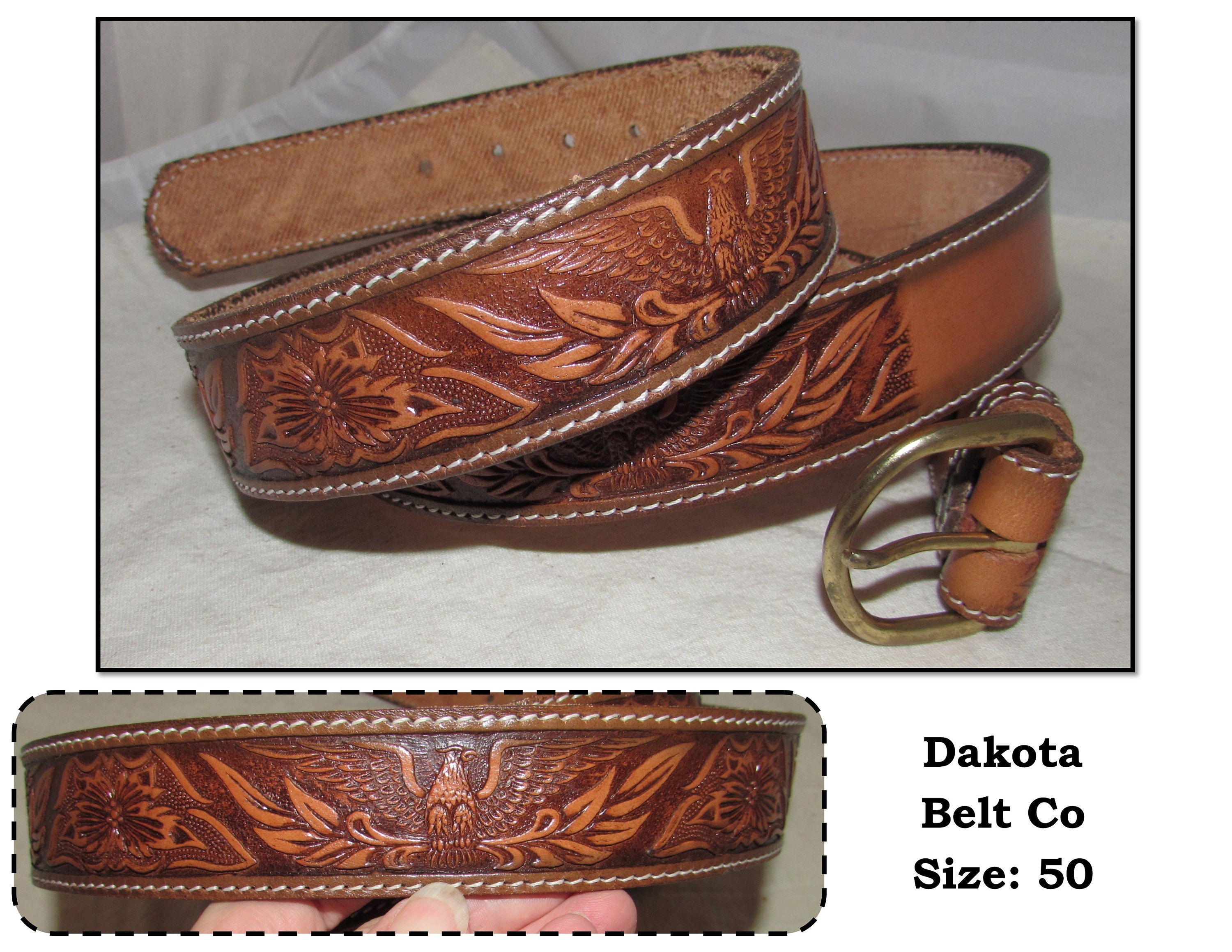 Eagle Leather Belt, Handmade in Seattle